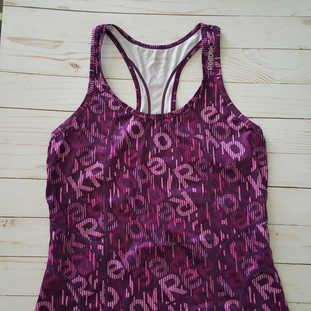 NWOT $75 Reebok Limited Edition Racerback Tank Top LOGO Print S